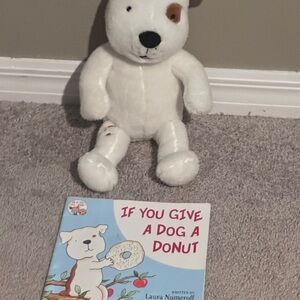 White Plush Dog Plush and Children's Book Set